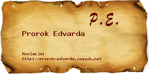 Prorok Edvarda névjegykártya